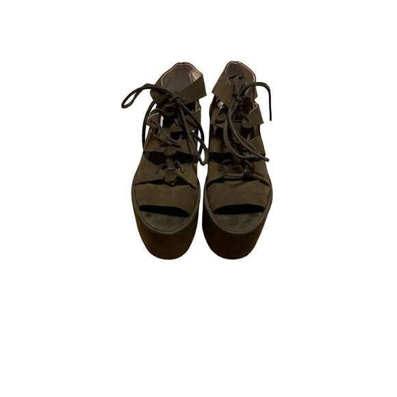 Jeffrey Campbell Green Suede Platform Shoes - Picture 1 of 7